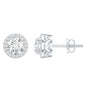 3 CT Round Moissanite Halo Stud Earrings With Certification