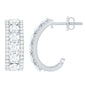 Certified Moissanite J Hoop Earrings for Women