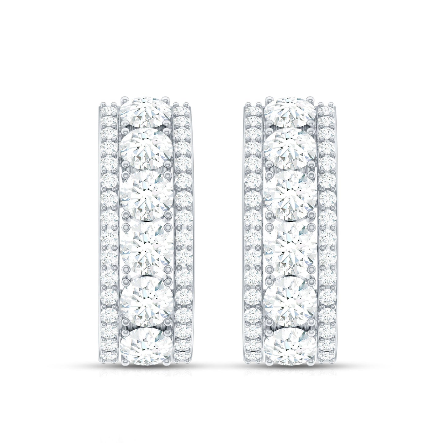 Certified Moissanite J Hoop Earrings for Women