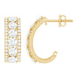 Certified Moissanite J Hoop Earrings for Women