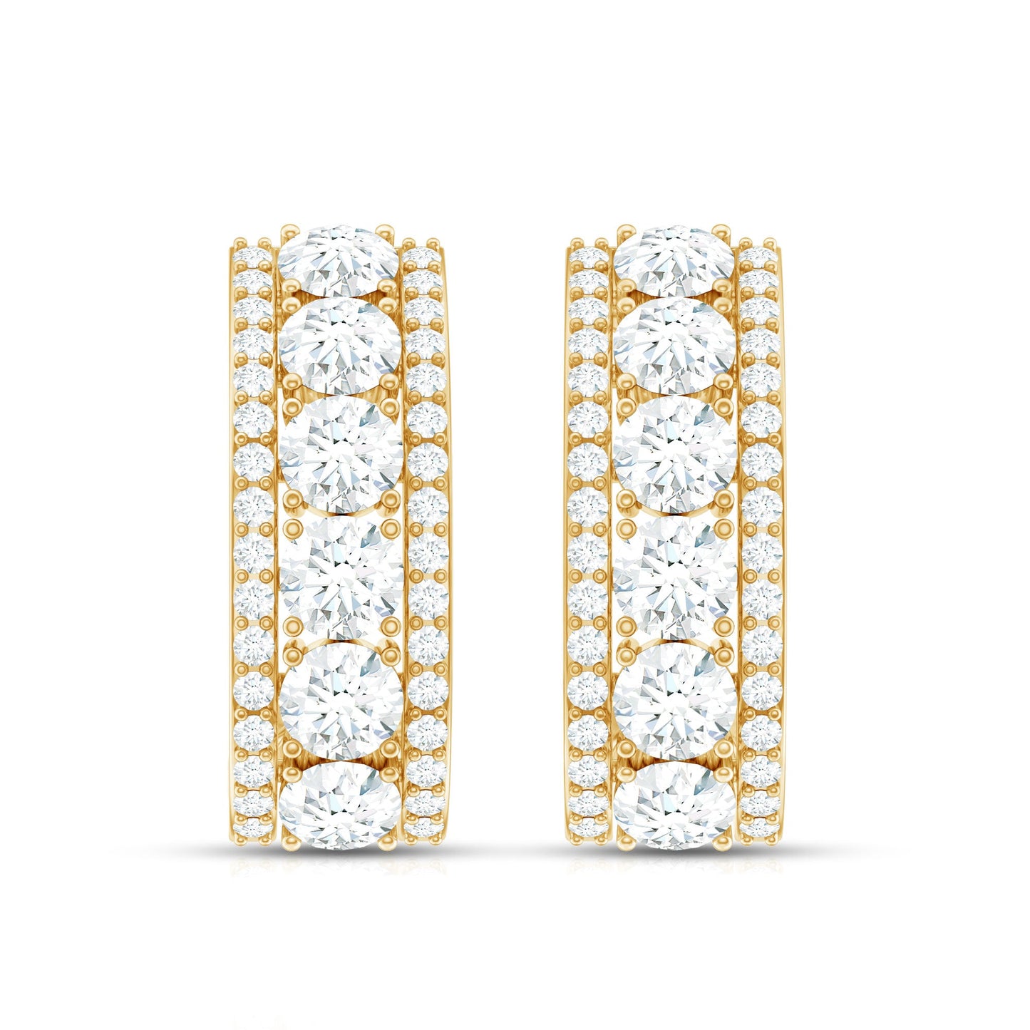 Certified Moissanite J Hoop Earrings for Women