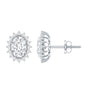 1.9 Carat Oval Moissanite Classic Stud Earrings With Halo
