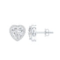 Certified 3 Carat Heart Moissanite Halo Stud Earrings