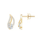 Certified Moissanite Leaf Stud Earrings with Screw Back