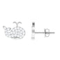 Cute Moissanite Fish Earrings with Screw Back