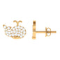 Cute Moissanite Fish Earrings with Screw Back