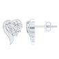 1 Carat Moissanite Heart Stud Earrings in Sterling Silver