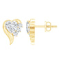 Heart Shape Moissanite Stud Earrings with Screw Back