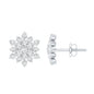 Certified Moissanite Cluster Stud Earrings for Women