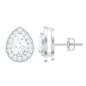 Certified Pear Shape Moissanite Teardrop Earrings with Halo