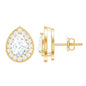 Certified Pear Shape Moissanite Teardrop Earrings with Halo