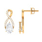 Infinity Stud Earrings with 1.5 Carat Pear Shape Moissanite for Women