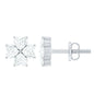 Certified Heart Shape Moissanite Flower Stud Earrings