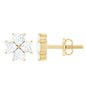 Certified Heart Shape Moissanite Flower Stud Earrings