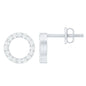 Round Cut Moissanite Eternity Stud Earrings with Screw Back