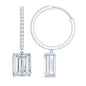 Certified 5.6 Carat Emerald Cut Moissanite Drop Hoop Earrings