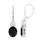 8 Carat Oval Lab Grown Black Diamond Drop Earrings in Silver
