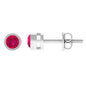 Round Ruby Dainty Solitaire Stud Earrings in Bezel Setting