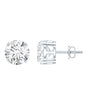 4 Carat Round Cubic Zirconia Stud Earrings in Silver