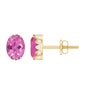 Real 2.2 Carat Oval Pink Tourmaline Stud Earrings with Diamond