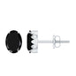 Natural 2.2 Carat Oval Black Onyx Earrings with Diamond