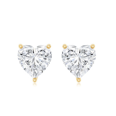 Certified 3 Carat Moissanite Heart Earrings For Women