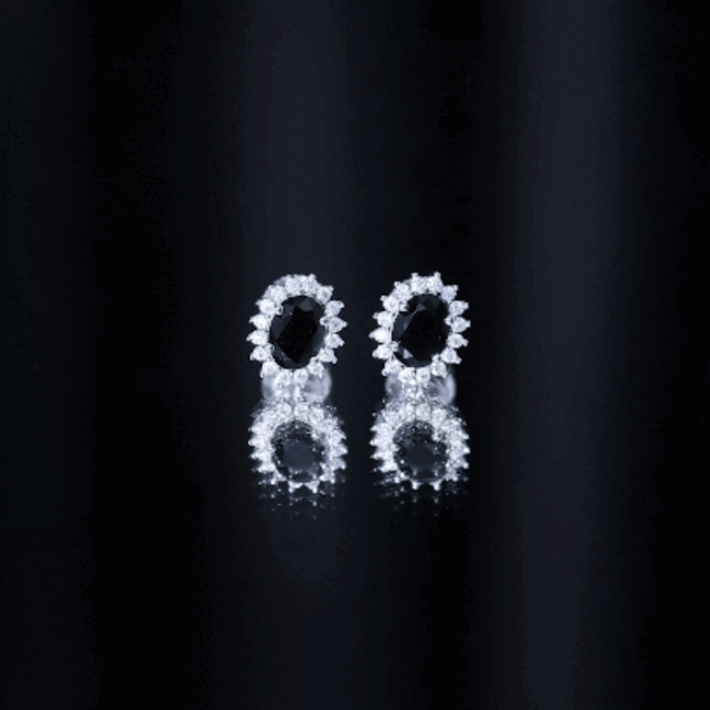 Certified 2.6 Carat Lab Grown Black Diamond Stud Earrings With Screw Back