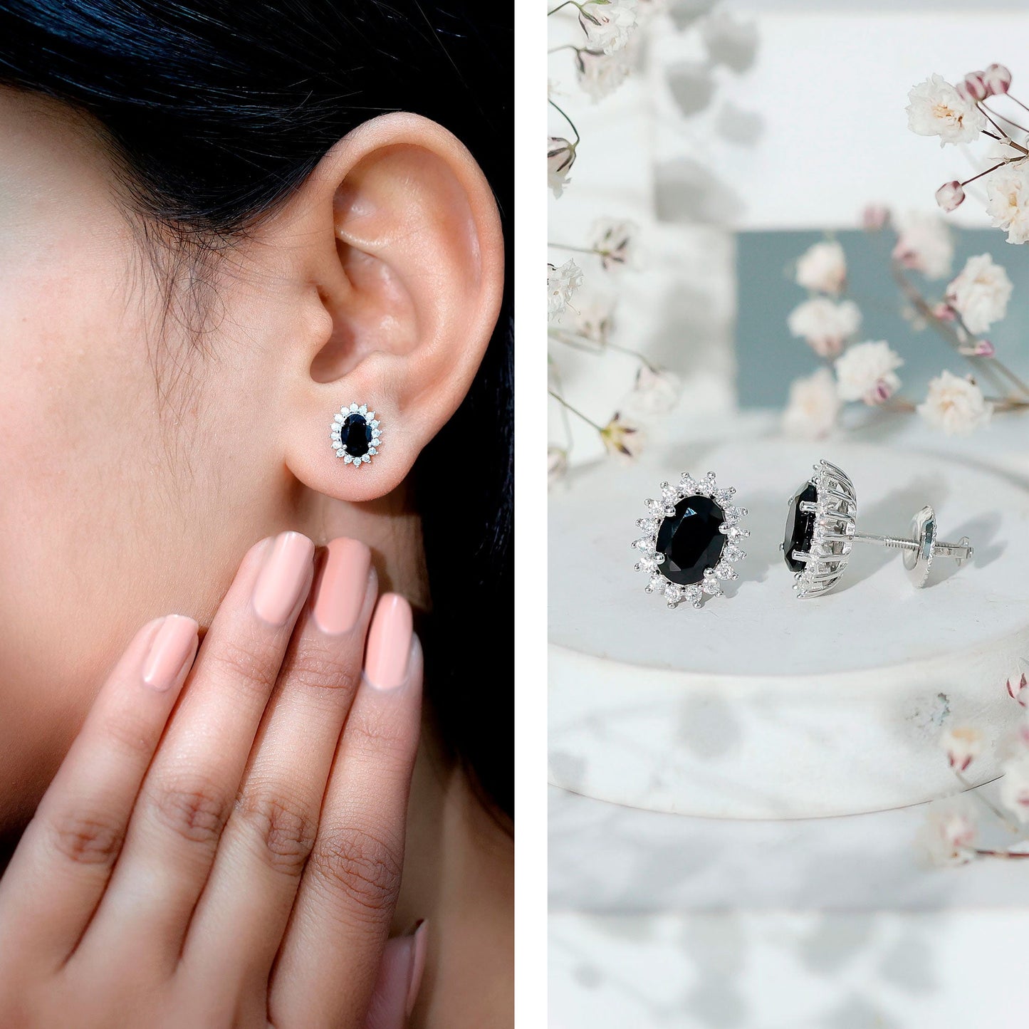Certified 2.6 Carat Lab Grown Black Diamond Stud Earrings With Screw Back