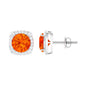 Classic Lab Created Orange Sapphire and Diamond Stud Earrings