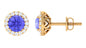 Real Tanzanite Halo Stud Earrings with Dimaond