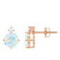 Ethiopian Opal Diamond Solitaire Stud Earrings