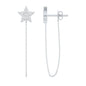 Certified Moissanite Star Chain Earrings For Women