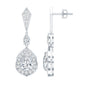 Moissanite Bridal Dangle Earrings in Silver
