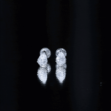 Certified 1.5 Carat Pear Shaped Moissanite Stud Earrings