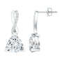 Certified 3 Carat Trilliant Cut Moissanite Infinity Drop Earrings