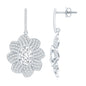 Bezel Set 2.5 Carat Oval Moissanite Flower Drop Earrings