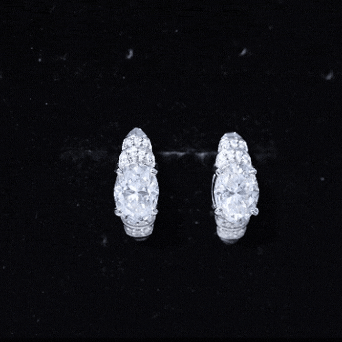 2.5 Carat Moissanite Art Deco Stud Earrings in 14K Gold Plated Silver