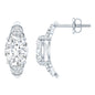 2.5 Carat Moissanite Art Deco Stud Earrings in 14K Gold Plated Silver