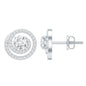 Sterling Silver Moissanite Swirl Stud Earrings for Women