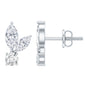 Certified Moissanite Playboy Stud Earrings in 14K Gold Plated Silver