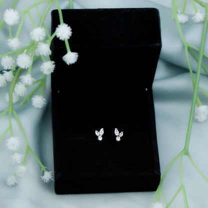 Certified Moissanite Playboy Stud Earrings in 14K Gold Plated Silver