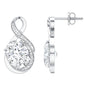 4 Carat Oval Cut Moissanite Infinity Stud Earrings in Silver