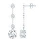 Certified 2.7 Carat Moissanite Dangling Earrings in Silver