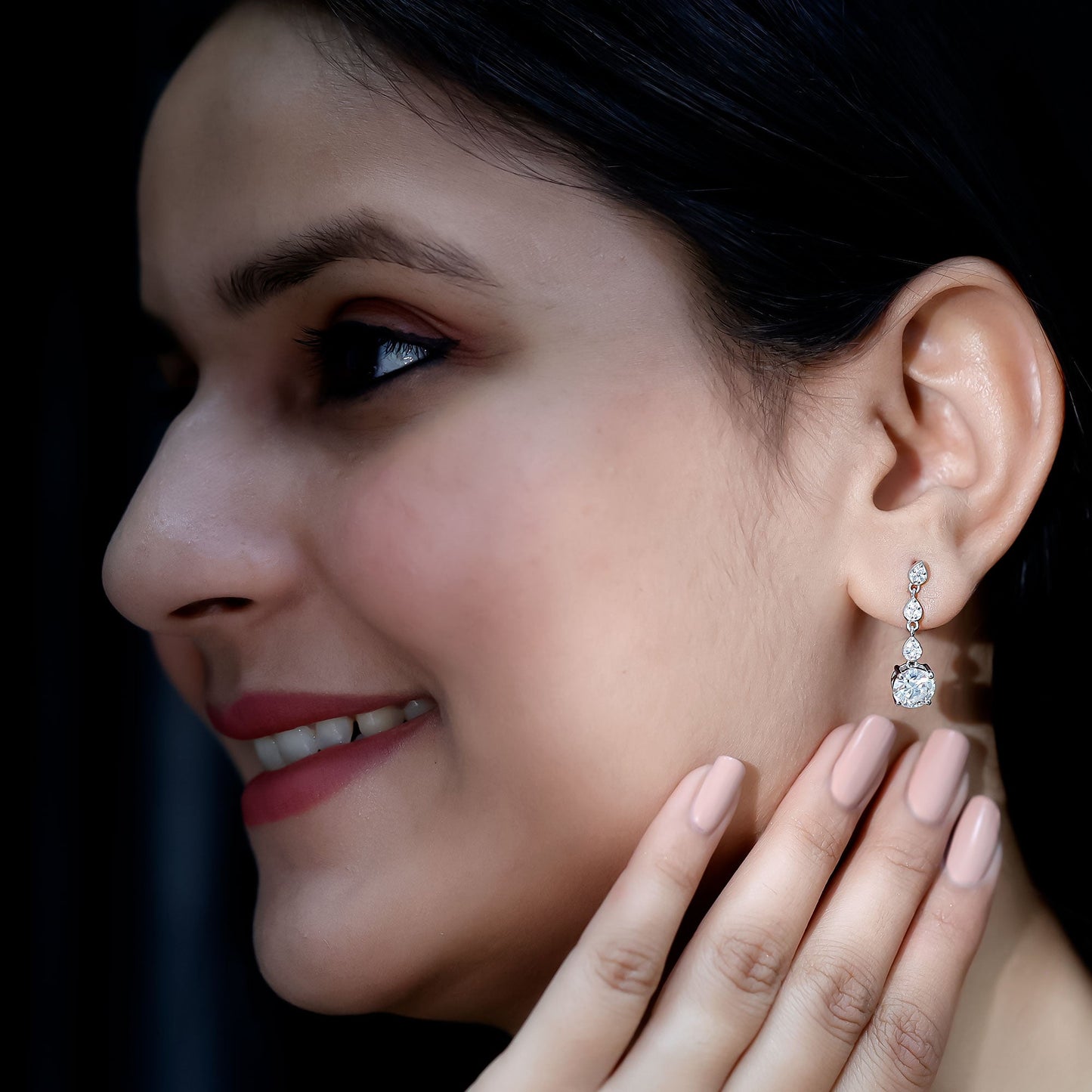 Certified 2.7 Carat Moissanite Dangling Earrings in Silver