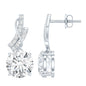 4.2 CT Certified Moissanite Designer Drop Earrings in Silver