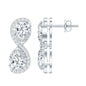5 Carat Designer Moissanite Big Stud Earrings with Certificate