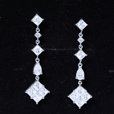 Certified Moissanite Wedding Dangle Earrings for Women