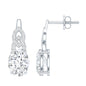 Certified 2.58 Carat Oval Moissanite Drop Earrings with Screw Back