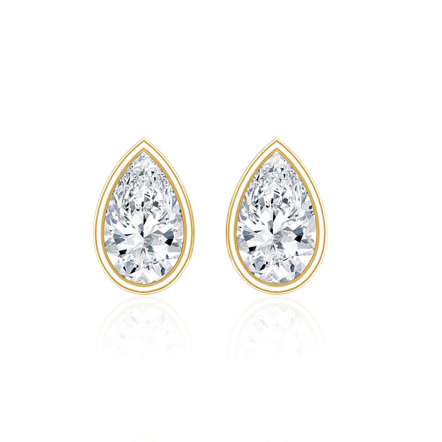 Bezel Set Diamond Tiny Stud Earrings