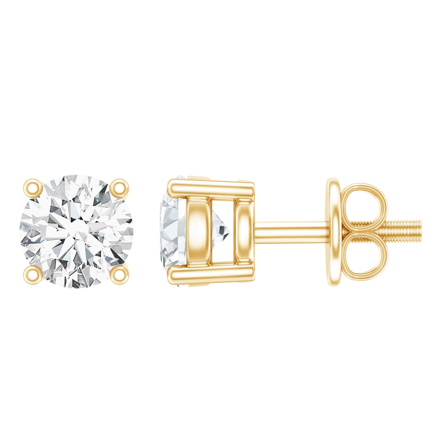 Brilliant Cut Diamond Stud Earrings in Prong Setting